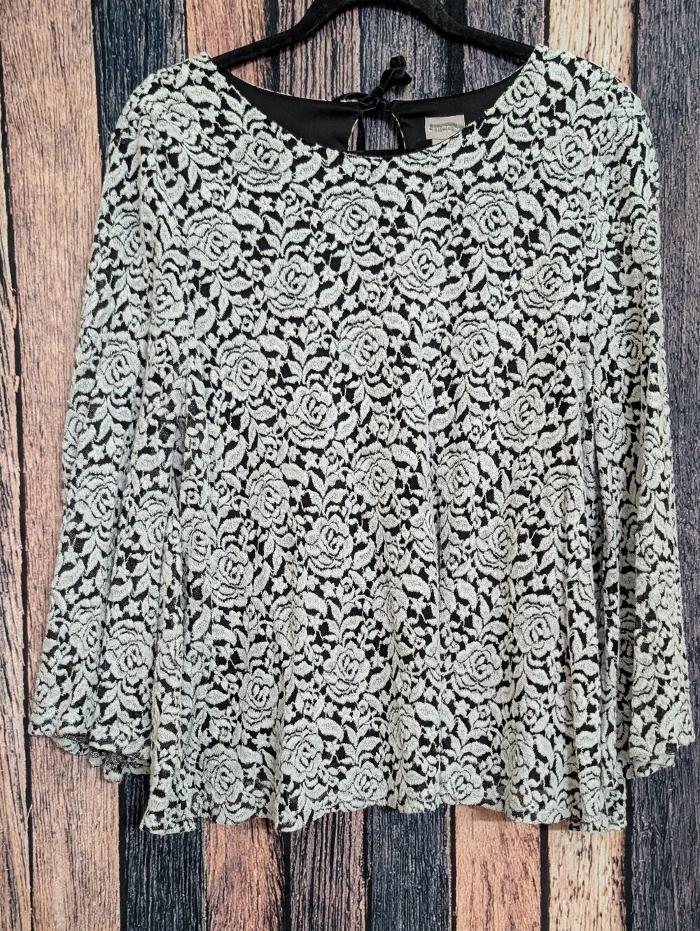 Chico's White Rose Lace Blouse